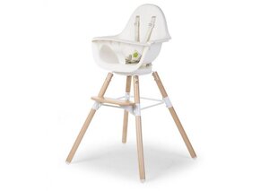 Childhome Evolu One.80° Chair 2in1 with bumper, Natural White - Cybex