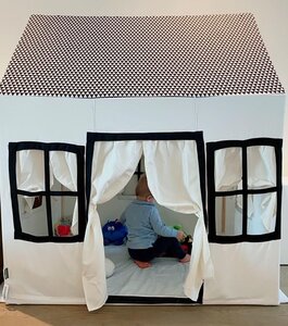 Childhome Cotton Big House Black&White 125x95x145 - Childhome