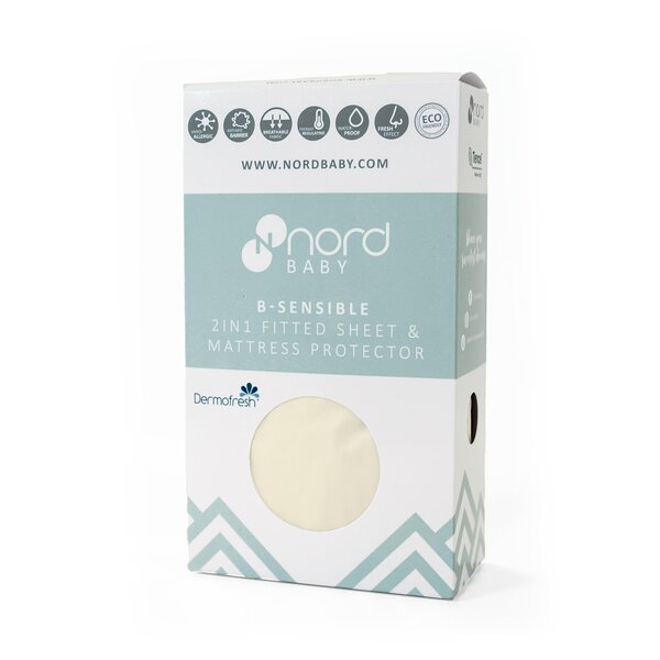 Nordbaby 2in1 Fitted Sheet & Protector 60x120cm, Arran - Nordbaby