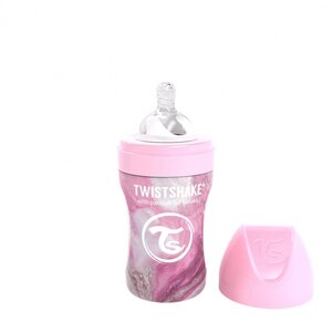 Twistshake Anti-Colic Stainless Steel 260ml Marble Pink - Twistshake