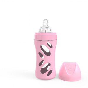 Twistshake Anti-Colic Glass Bottle 260ml Pastel Pink - Suavinex