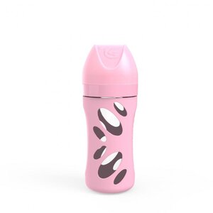 Twistshake Anti-Colic Glass Bottle 260ml Pastel Pink - Suavinex