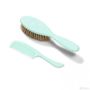 BabyOno 567/03 Hairbrush and comb, natural bristle Green - Legowear