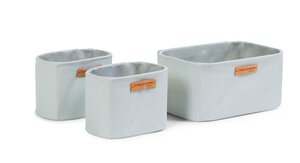 Childhome hanging baskets set of 3 + hooks Light Grey - Childhome
