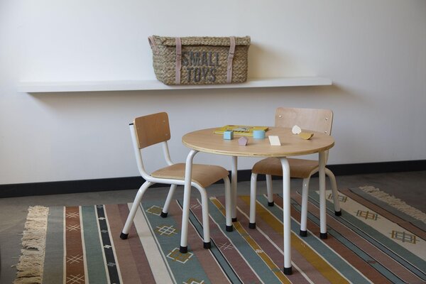 Childhome small metal wood chair 2pcs Natural/White - Childhome