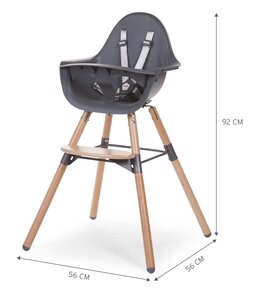 Childhome Evolu 2 chair 2in1 with bumper, Natural Anthracite - Childhome