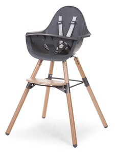 Childhome evolu 2 chair natural / anthracite 2 in 1 + bumper - Peg-Perego