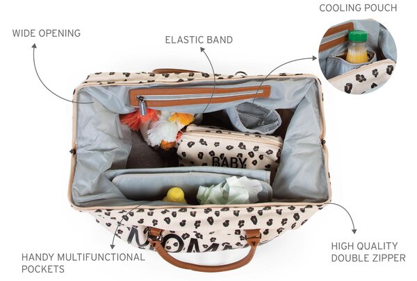 Childhome mommy bag big canvas Leopard - Childhome