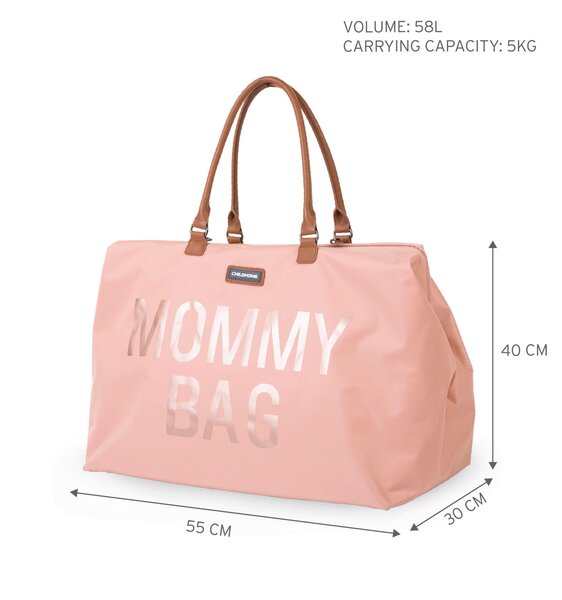Childhome Mommy Bag suur tarvikute kott Pink/Copper - Childhome