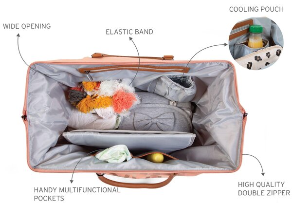 Childhome Mommy Bag suur tarvikute kott Pink/Copper - Childhome