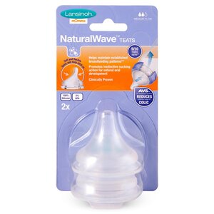 Lansinoh NaturalWave® Medium Flow Teats GB 2pcs Violet - Nuvita