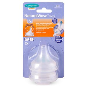 Lansinoh naturalWave® Medium flow teats GB 2pcs - Suavinex