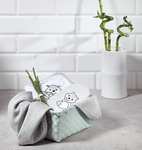BabyOno bamboo hooded towel 100x100cm, Grey - BabyOno