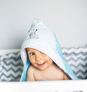 BabyOno bamboo полотенце с капюшоном 100x100cm, Blue - Leander