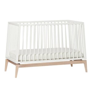 Leander Luna baby cot 120x60 cm, White/Oak  - Joie