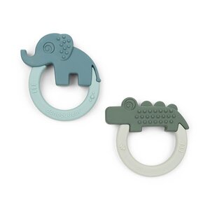 Done by Deer silicone teether 2-pack, Deer Friends Green - Mombella