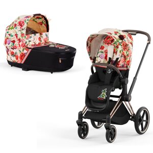 Cybex Priam V4 stroller set Spring Blossom Light, Frame Rose Gold - Cybex