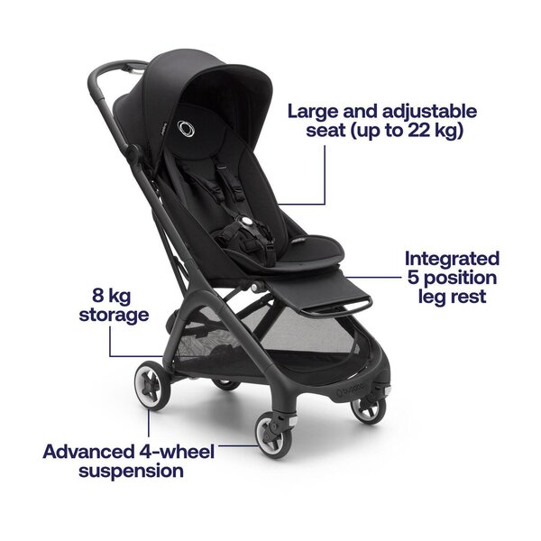 Bugaboo Butterfly buggy Midnight Black with Bumper bar - Bugaboo