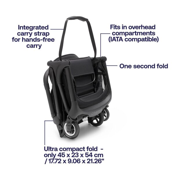 Bugaboo Butterfly buggy Midnight Black with Bumper bar - Bugaboo