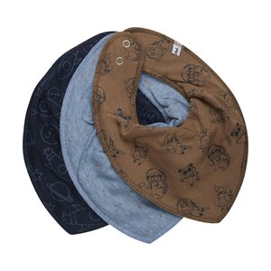 Pippi Bandana Bib Boy -AOP (3-pack) Ashley Blue - Pippi