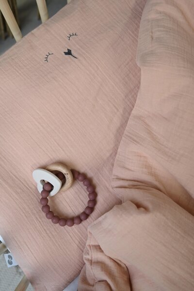 Nordbaby musliinist voodipesu komplekt 100X130cm, Mus Peach - Nordbaby