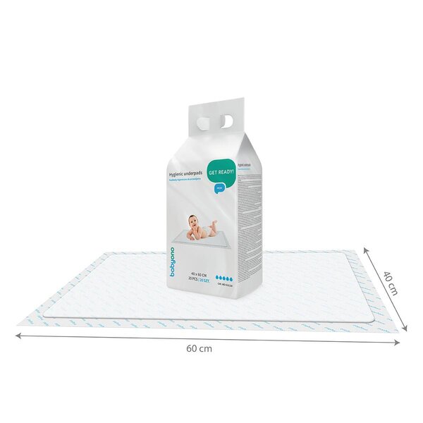 BabyOno neperšlampami paklotai 40x60 20 pcs White - BabyOno