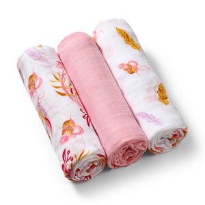 BabyOno bamboo diapers 3pcs, Pink - Nordbaby