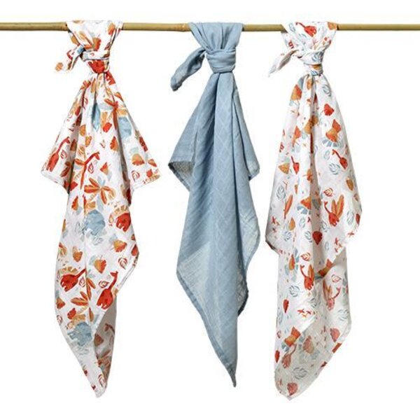 BabyOno musliinist mähkimislinad 3tk, Blue - BabyOno