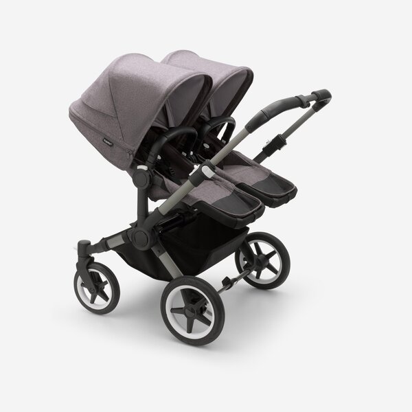 Bugaboo Donkey 5 Twin kомплект коляски Graphite/Grey Melange, Grey Melange - Bugaboo