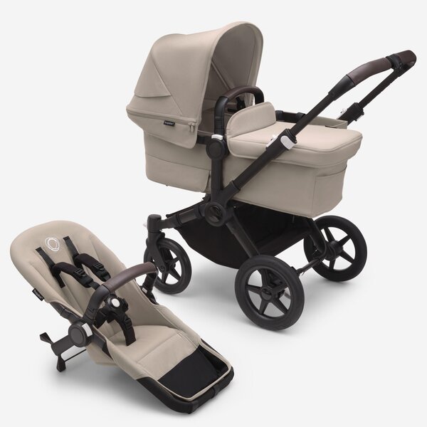 Bugaboo Donkey 5 Twin kомплект коляски Black/Desert Taupse, Desert Taupe - Bugaboo