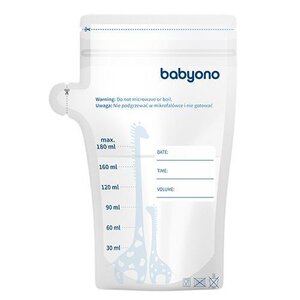 BabyOno motinos pieno maišeliai 180ml, 30pcs - BabyOno