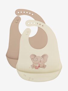 CeLavi Silicon Bib (2-pack) Warm Taupe - CeLavi