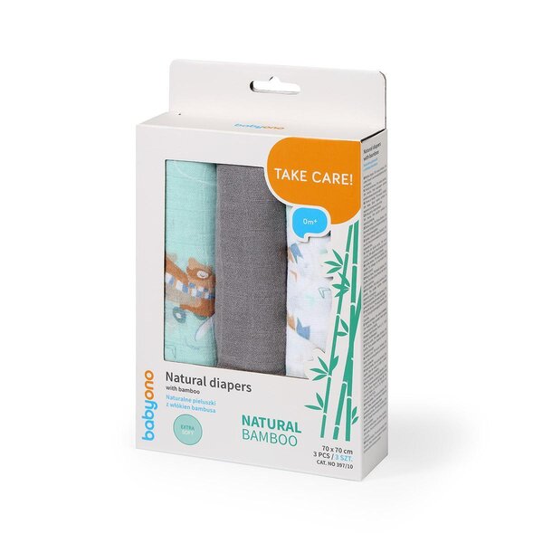 BabyOno Natural diapers with bamboo Grey - BabyOno