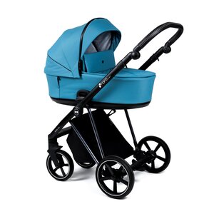 Nordbaby Active Lux stroller set Ocean Blue, Chrome Black frame - Nordbaby