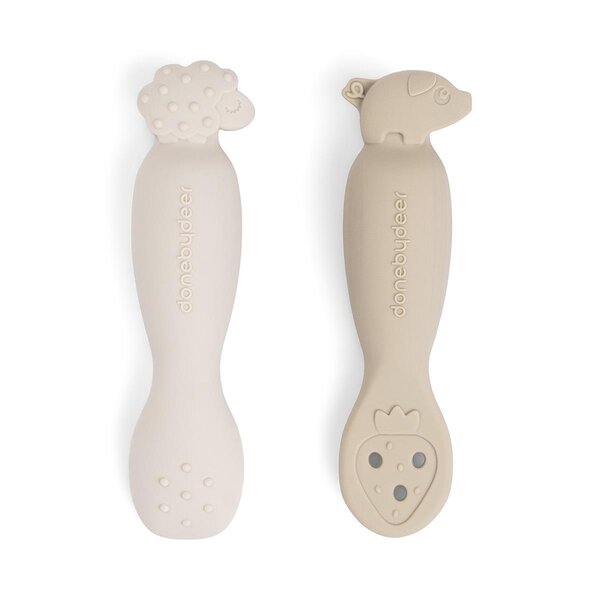 Done by Deer Learning spoon set Tiny farm Sand - Done by Deer