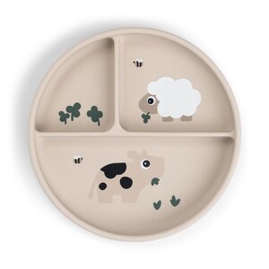 Done by Deer тарелка Stick&Stay Tiny farm Sand - Done by Deer