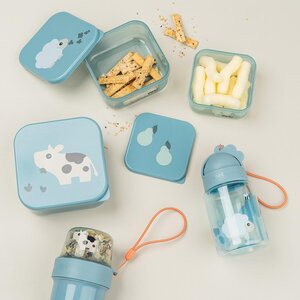 Done by Deer бутылочка с соломинкой 280ml, Tiny farm Blue - Done by Deer