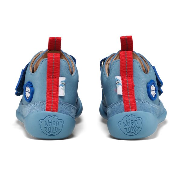 Affenzahn Sneaker Leather Buddy Shark 25 Blue - Affenzahn