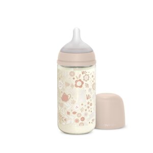 Suavinex Glass Bottle Slow flow 240ml Wonderland, Rose - Suavinex