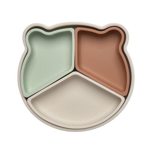 Tinynord silikoonist sektoritega kauss, Beige/Mint/Rust - Tinynord