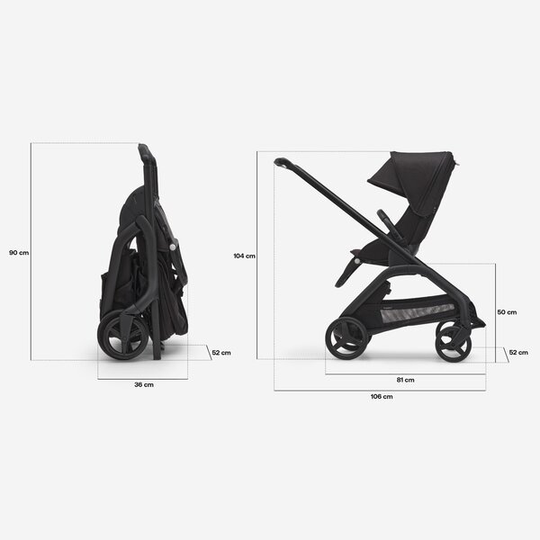 Bugaboo Dragonfly 2in1 kомплект коляски Black/Desert Taupe - Bugaboo