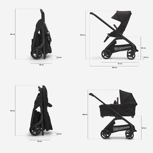 Bugaboo Dragonfly 2in1 kомплект коляски Black/Desert Taupe - Bugaboo