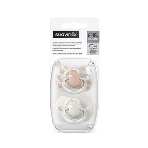 Suavinex sümmeetriline lutt 2tk, (6-18kuud) Birdies Pink - Suavinex