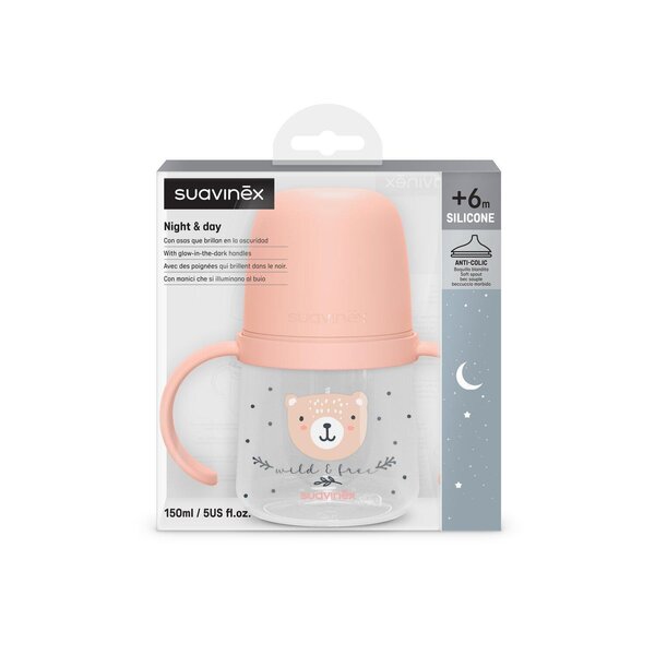Suavinex sangadega joogipudel 150ml, (6+kuud) Wild & Free Pink - Suavinex