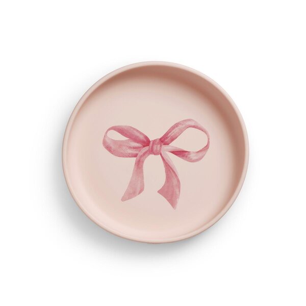 Elodie Details silikoonist taldrik söögiriistadega Rosy Bow - Elodie Details