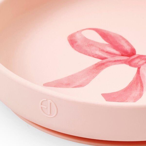 Elodie Details silikoonist taldrik söögiriistadega Rosy Bow - Elodie Details