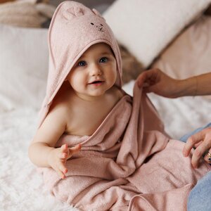 BabyOno bamboo полотенце с капюшоном 100x100cm Pink - BabyOno