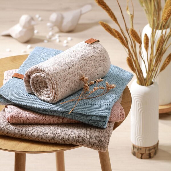 BabyOno Bamboo knitted blanket 75x100cm, Blue - BabyOno