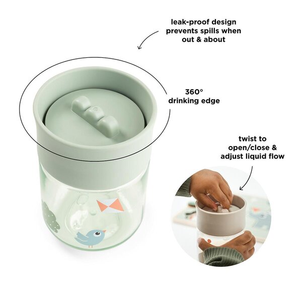 Done by Deer Learning cup 360°, 260ml Playground Green - Done by Deer