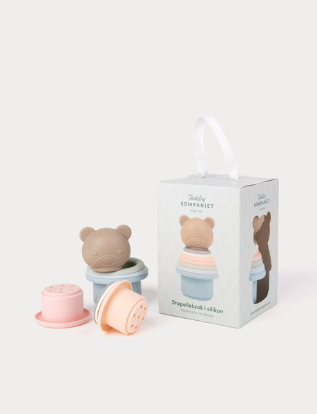 Teddykompaniet silicone stacking toy 27cm, Teddy bear - Teddykompaniet